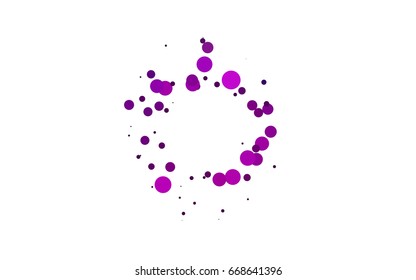 Light Purple vector illustration which consist of circles. Dotted gradient design for your business. Creative geometric background in halftone style with colored spots.