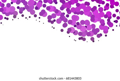 Light Purple vector illustration which consist of circles. Dotted gradient design for your business. Creative geometric background in halftone style with colored spots.