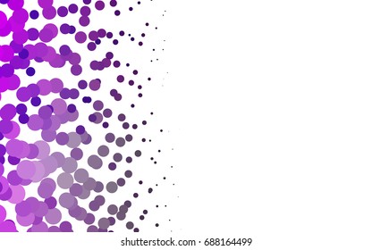 Light Purple vector illustration which consist of circles. Dotted gradient design for your business. Creative geometric background in halftone style with colored spots.