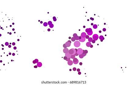 Light Purple vector illustration which consist of circles. Dotted gradient design for your business. Creative geometric background in halftone style with colored spots.