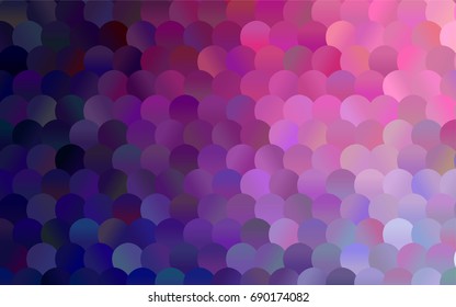 Light Purple vector illustration which consist of circles. Dotted gradient design for your business. Creative geometric background in halftone style with colored spots.