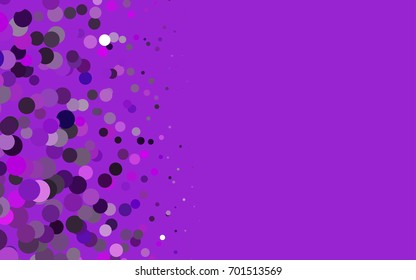 Light Purple vector illustration which consist of circles. Dotted gradient design for your business. Creative geometric background in halftone style with colored spots.