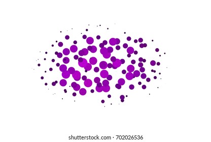 Light Purple vector illustration which consist of circles. Dotted gradient design for your business. Creative geometric background in halftone style with colored spots.