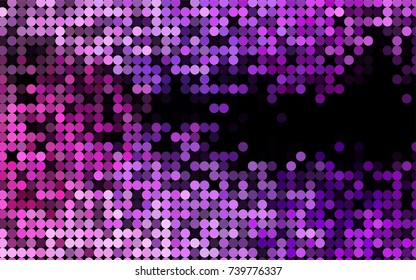 Light Purple vector illustration which consist of circles. Dotted gradient design for your business. Creative geometric background in halftone style with colored spots.