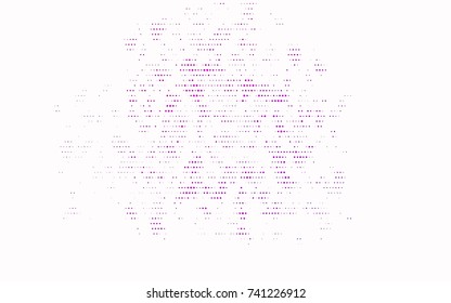 Light Purple vector illustration which consist of circles. Dotted gradient design for your business. Creative geometric background in halftone style with colored spots.