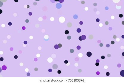 Light Purple vector illustration which consist of circles. Dotted gradient design for your business. Creative geometric background in halftone style with colored spots.