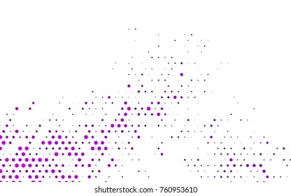 Light Purple vector illustration which consist of circles. Dotted gradient design for your business. Creative geometric background in halftone style with colored spots.