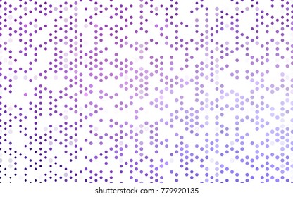 Light Purple vector illustration which consist of circles. Dotted gradient design for your business. Creative geometric background in halftone style with colored spots.