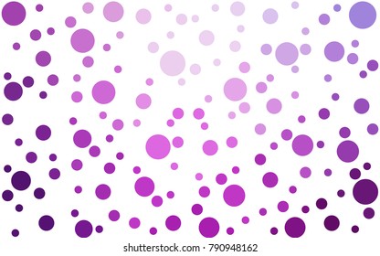 Light Purple vector illustration which consist of circles. Dotted gradient design for your business. Creative geometric background in halftone style with colored spots.