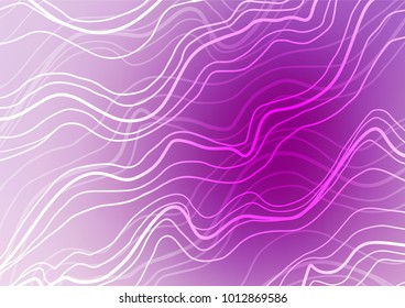 Light Purple vector indian curved texture. Modern geometrical abstract illustration with doodles. The elegant pattern can be used as a part of a brand book.