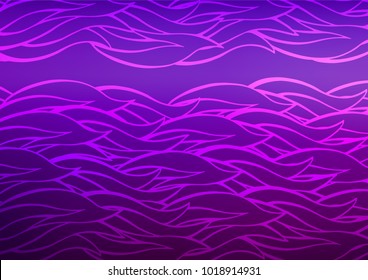Light Purple vector indian curved texture. Colorful abstract illustration with lines in Asian style. A new texture for your design.