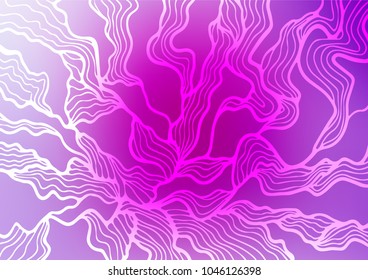 Light Purple vector indian curved template. A vague abstract illustration with doodles in Indian style. The pattern can be used for wallpapers and coloring books.