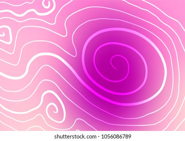 Light Purple vector indian curved texture. Colorful abstract illustration with lines in Asian style. A completely new design for your business.