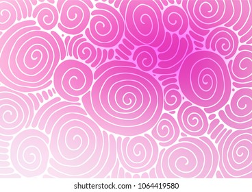 Light Purple vector indian curved background. Creative illustration in blurred style with doodles and Zen tangles. The pattern can be used for wallpapers and coloring books.