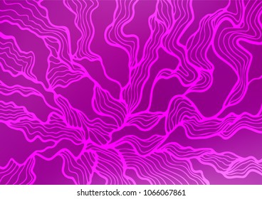 Light Purple vector indian curved background. Modern geometrical abstract illustration with doodles. Hand painted design for web, leaflet, textile.