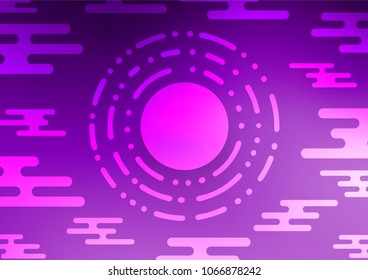 Light Purple vector indian curved background. Ethnic elegant natural pattern with gradient. A new texture for your design.