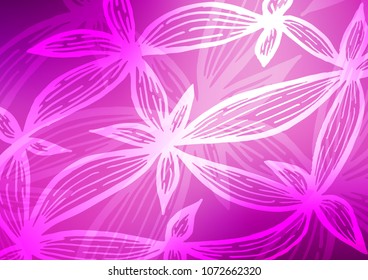 Light Purple vector indian curved pattern. Doodles on blurred abstract background with gradient. The pattern can be used for heads of websites and designs.