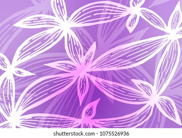 Light Purple vector indian curved pattern. Doodles on blurred abstract background with gradient. The best blurred design for your business.