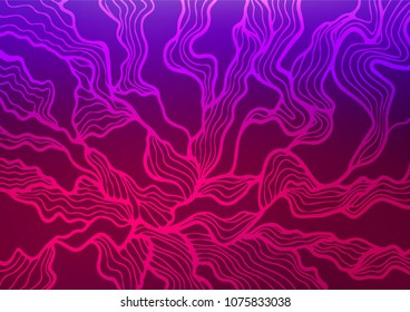 Light Purple vector indian curved template. Shining colored illustration with doodles in Zen tangle style. The pattern can be used for heads of websites and designs.