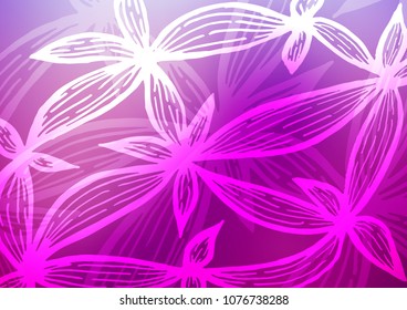Light Purple vector indian curved texture. Colorful illustration in abstract style with doodles and Zen tangles. Brand-new style for your business design.