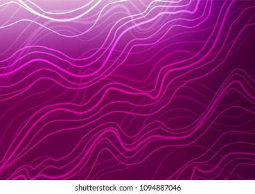 Light Purple vector indian curved texture. Shining colored illustration with doodles in Zen tangle style. Brand-new style for your business design.