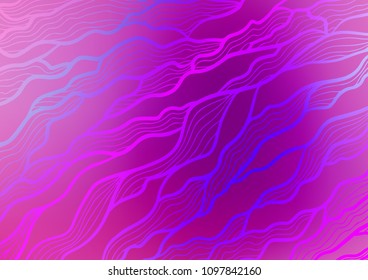 Light Purple vector indian curved texture. An elegant bright illustration with lines in Natural style. The best blurred design for your business.