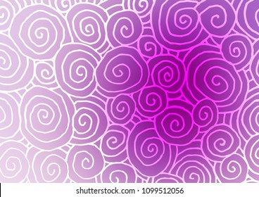 Light Purple vector indian curved template. Creative illustration in blurred style with doodles and Zen tangles. The completely new template can be used for your brand book.
