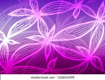 Light Purple vector indian curved texture. Decorative shining illustration with doodles on abstract template. The template can be used as a background for cell phones.