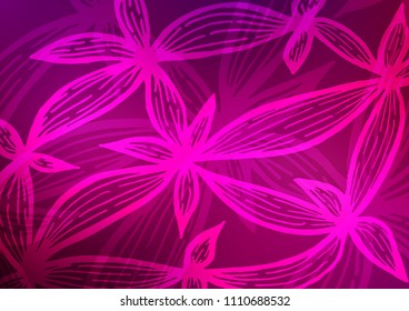 Light Purple vector indian curved template. Creative illustration in blurred style with doodles and Zen tangles. The completely new template can be used for your brand book.