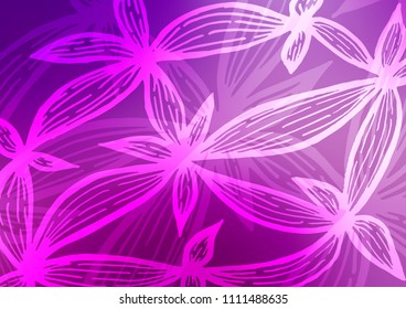 Light Purple vector indian curved texture. Blurred decorative design in Indian style with Zen tangles. The pattern can be used for coloring books and pages for kids.