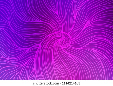 Light Purple vector indian curved template. Brand-new colored illustration in blurry style with doodles. The template can be used as a background for cell phones.