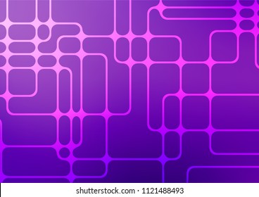 Light Purple vector indian curved pattern. Colorful abstract illustration with lines in Asian style. A completely new template for your business design.