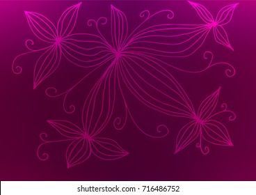 Light Purple vector indian curved pattern. Modern geometrical abstract illustration with doodles. The pattern can be used for heads of websites and designs.