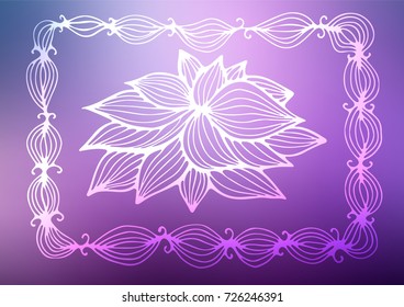 Light Purple vector indian curved template. Doodles on blurred abstract background with gradient. Brand-new style for your business design.