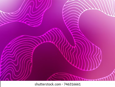 Light Purple vector indian curved texture. Creative illustration in blurred style with doodles. Brand-new style for your business design.