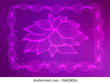 Light Purple vector indian curved background. Modern geometrical abstract illustration with doodles. The completely new template can be used for your brand book.