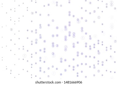 Light Purple vector layout with algebra elements. Colored mathematic signs with gradient on white background. Template for landing page of typography.