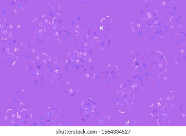 Light Purple vector layout with algebra elements. Abstract illustration with colored algebra signs. Best design a poster, banner of a math college.