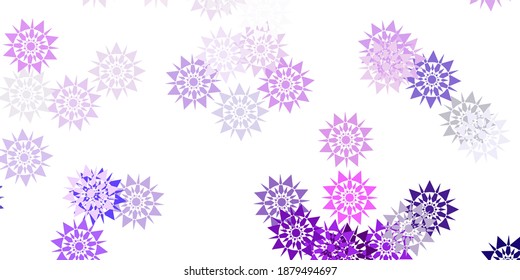Light purple vector layout with beautiful snowflakes. Smart geometrical abstract illustration with ice, snow. Xmas design for business.