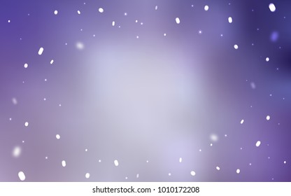 Light Purple vector layout with bright snowflakes. Glitter abstract illustration with crystals of ice. New year design for your business advert.