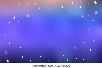 Light Purple vector layout with bright snowflakes. Decorative shining illustration with snow on abstract template. The template can be used as a new year background.