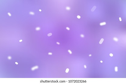 Light Purple vector layout with bright snowflakes. Glitter abstract illustration with crystals of ice. The template can be used as a new year background.