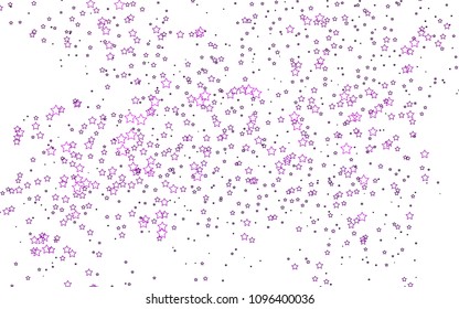Light Purple vector layout with bright stars. Shining colored illustration with stars. The pattern can be used for wrapping gifts.