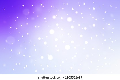 Light Purple vector layout with bright snowflakes. Glitter abstract illustration with crystals of ice. New year design for your ad, poster, banner.