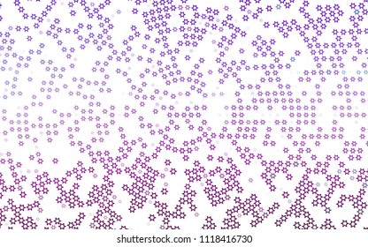 Light Purple vector layout with bright stars. Stars on blurred abstract background with gradient. The pattern can be used for websites.