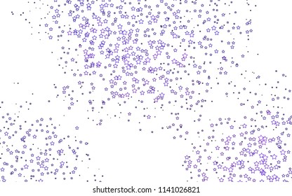 Light Purple vector layout with bright stars. Decorative shining illustration with stars on abstract template. Smart design for your business advert.
