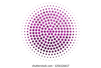 Light Purple vector layout with bright stars. Modern geometrical abstract illustration with stars. The template can be used as a background.