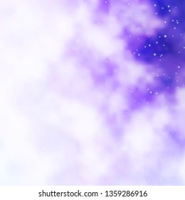 Light Purple vector layout with bright stars. Modern geometric abstract illustration with stars. Theme for cell phones.