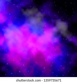 Light Purple vector layout with bright stars. Decorative illustration with stars on abstract template. Theme for cell phones.