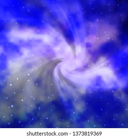 Light Purple vector layout with bright stars. Shining colorful illustration with small and big stars. Theme for cell phones.